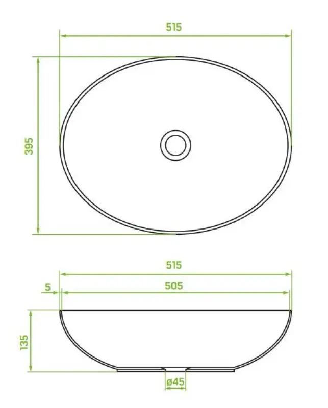 Aquadesign Wash you ovale opbouw waskom keramiek wit 51x39 cm breed 1208956637