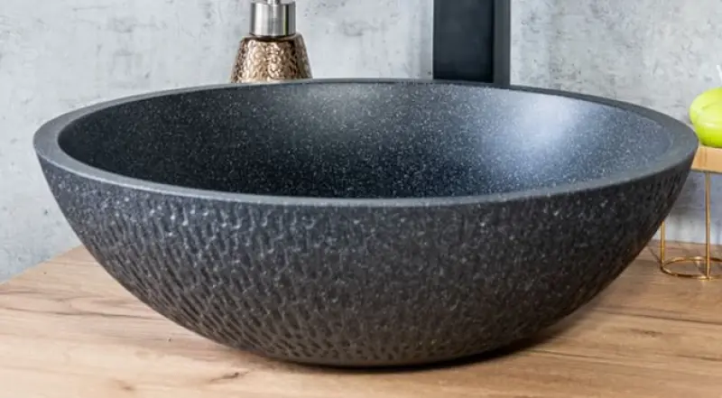 Aquadesign Wash you ronde granieten opbouw waskom kleur antraciet 41cm 1208956677