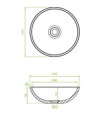 Aquadesign Wash you ronde granieten opbouw waskom kleur grijs 41cm 1208956681
