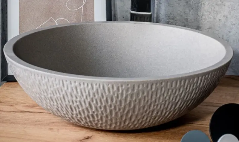 Aquadesign Wash you ronde granieten opbouw waskom kleur grijs 41cm 1208956681