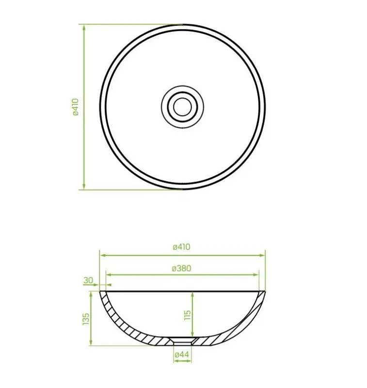 Aquadesign Wash you ronde granieten opbouw waskom kleur grijs 41cm 1208956681