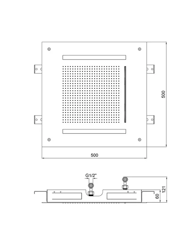 SB Square 316 Inbouw Regendouche Velvet Temptation met LED chromotherapy en waterval geborsteld PVD koper 1208956744