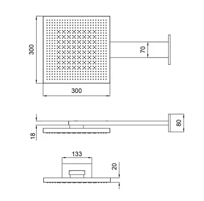 SB Square 316 Emotion Dual Regendouche geborsteld PVD messing 1208956758