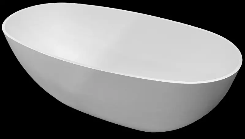 Solid-S Oval vrijstaand ligbad 170x75 mat wit solid surface wit 1208957216