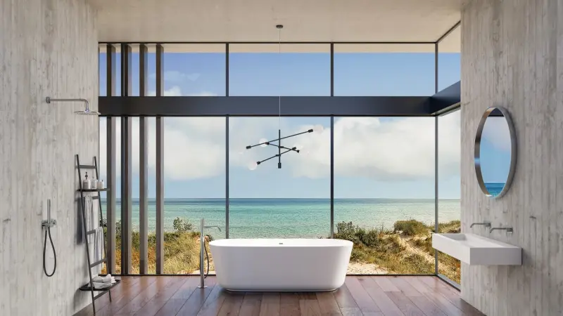 AquaTrimo Acciaio 4-gats Badmengkraan voor Badrandmontage RVS 1208957286