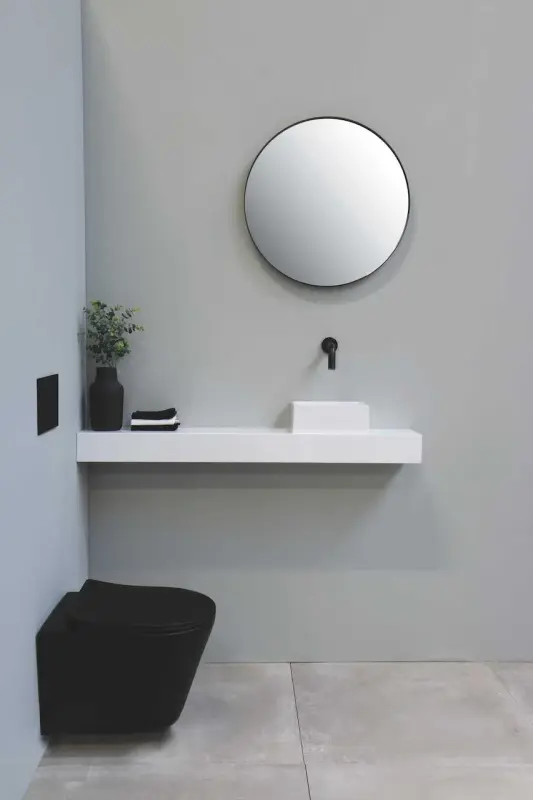 TopLine Spiegel rond met mat zwart frame 60cm