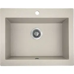 Aquadesign Farmhouse tussen of opbouw granieten spoelbak beige zand 58x49cm 1208958164