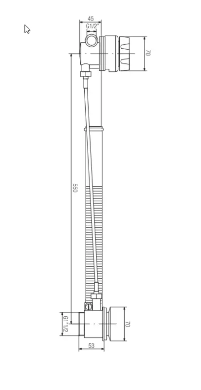 PB badafvoer chroom met badoverloop en badvulcombinatie 1208958386