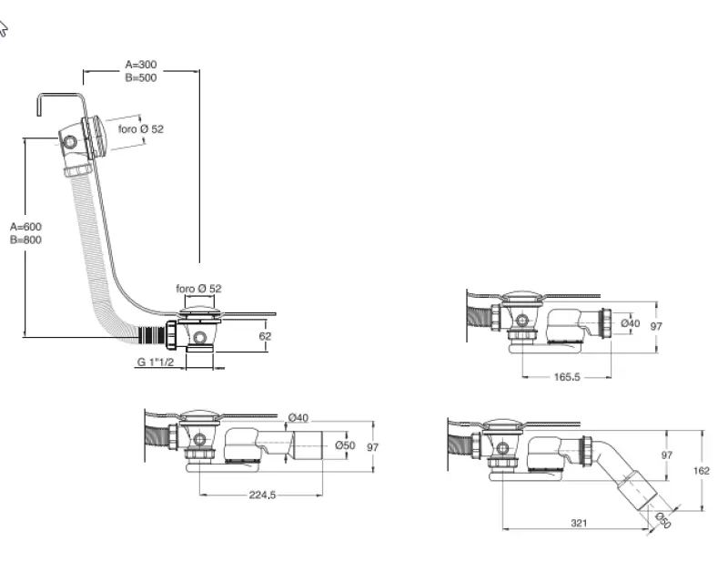 Waterevolution badoverloop met push to open chroom 1208958390