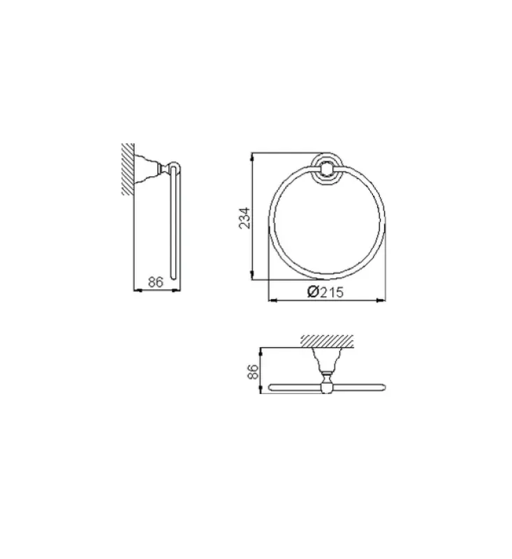 Huber Croisette Klassiek Handdoekring RVS 4018.01H.AC