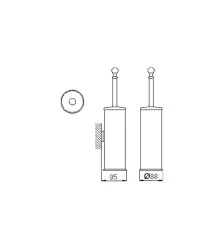 Huber Croisette Klassiek closetborstelhouder RVS 4038.01H.AC