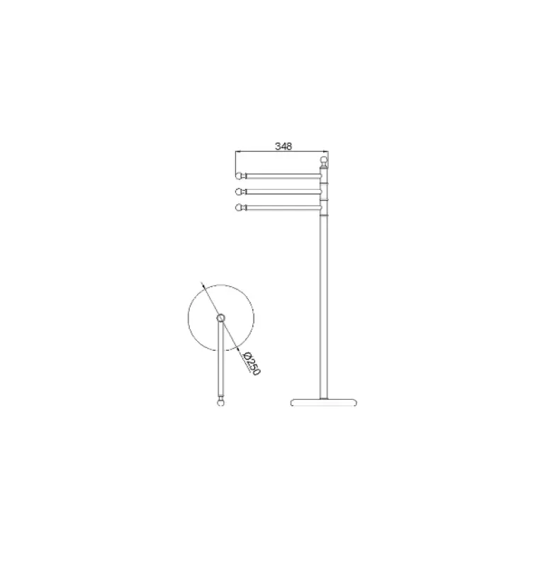 Huber Croisette Klassiek Handdoekhouder staand model RVS 4042.01H.AC