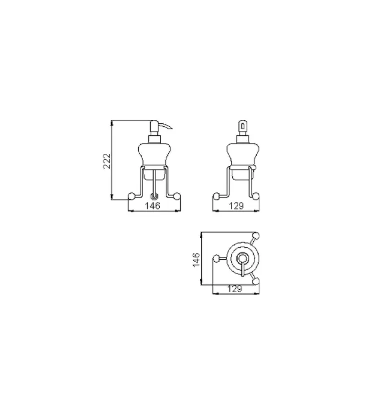 Huber Croisette Klassiek Zeepdispenser RVS-Keramiek 4030.01H.AC