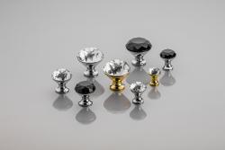 Zamak knob Crystal Palace B 30mm chrome + BLACK CRYSTAL 1208959274