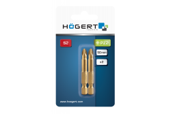 Hoegert Schroevendraaierbit PZ2 50 mm S2 staal titanium gecoat 2-stuks verpakking 1208959901