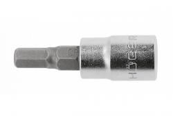 Hoegert Hex-bit socket 6 mm 1/4" vertaalt naar het Nederlands als: Zeskant-bit dop 6 mm 1/4". 1208959955