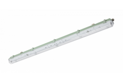 Waterproof fixture HELIOS-LED 136 BIS, T8 LED, G13, AC220-240V, 50/60Hz, IP65, ABS/PS, with wiring for one side power supply LED tubes, gray housing 1208962835