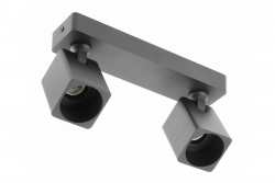 Decor Plafondarmatuur RENO aluminium IP20 max. 20W*2 dubbel vierkant zwart. 1208963980