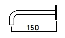 Waterevolution Flow afbouwdeel uitloop wastafelkraan 15 cm PVD geborsteld koper T167515CPE