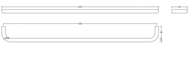 Waterevolution flow handdoekhouder 60cm Gun Metal A112GME