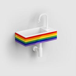 Clou Flush 3 fontein met kraangat rechts glanz.regenboog ker.