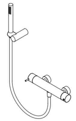 Waterevolution Flow douchethermostaat met douchegarnituur PVD licht goud T140TNWGE