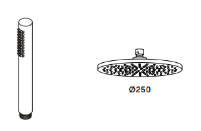Waterevolution Flow douchecombinatie met regendouche PVD goud White Gold 250mm T141N25WGE