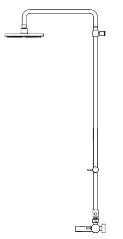 Waterevolution Flow drie-weg douchemengkraan met hand- en hoofddouche Messing 250mm T131N25LE