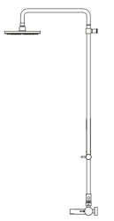 Waterevolution Flow drie-weg douchemengkraan met hoofddouche diameter 250mm en ronde handdouche gun metal T131NR25GME