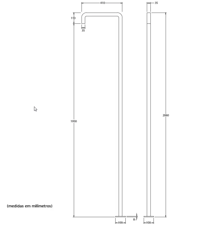 Waterevolution Flow zwembad douche douchezuil enkel koud water gun metal geborsteld T145GME
