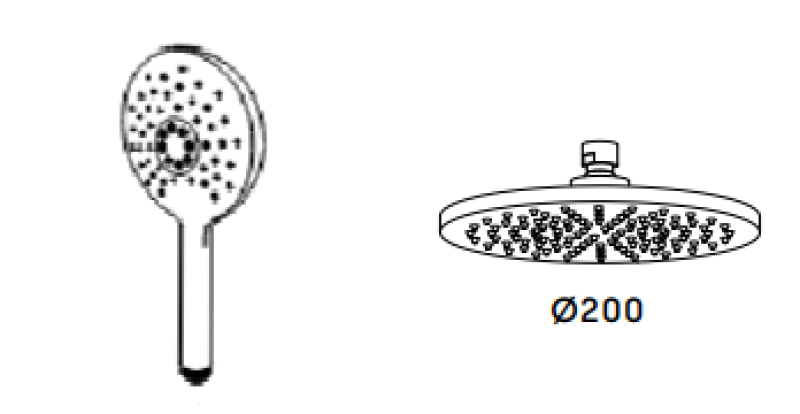 Waterevolution Flow thermostatische drie-weg douchemengkraan met hoofddouche en ronde handdouche RVS T131TNRIE