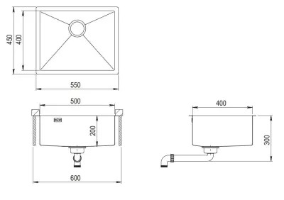 OUTLET Licht Beschadigd Ausmann Mosel RVS spoelbak koper kleur PVD Copper 50x40 onderbouw 1208969710