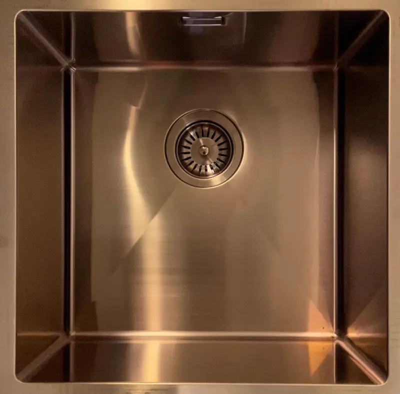 OUTLET Licht Beschadigd Ausmann Mosel RVS spoelbak koper kleur PVD Copper 50x40 onderbouw 1208969710