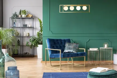OUTLET Frame Beschadigd Decor Avelin hanglamp met gouden rechthoekig frame breedte 80 cm 2287