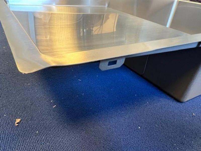 OUTLET Hoeken gebogen Ausmann Oder Blue rvs spoelbak 78x50cm vlakbouw en opbouw met afdruipgedeelte 1208971208