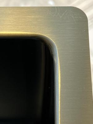 OUTLET Bekrast Pure.Sink Prestige spoelbak 40x40cm PVD Gun Metal 10mm radius onderbouw, vlakbouw, opbouw PPG4040-61