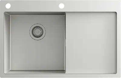 HOEK licht gebogen Ausmann Turt RVS spoelbak met afdruipgedeelte rechts 780x500mm opbouw en vlakbouw 1208971798