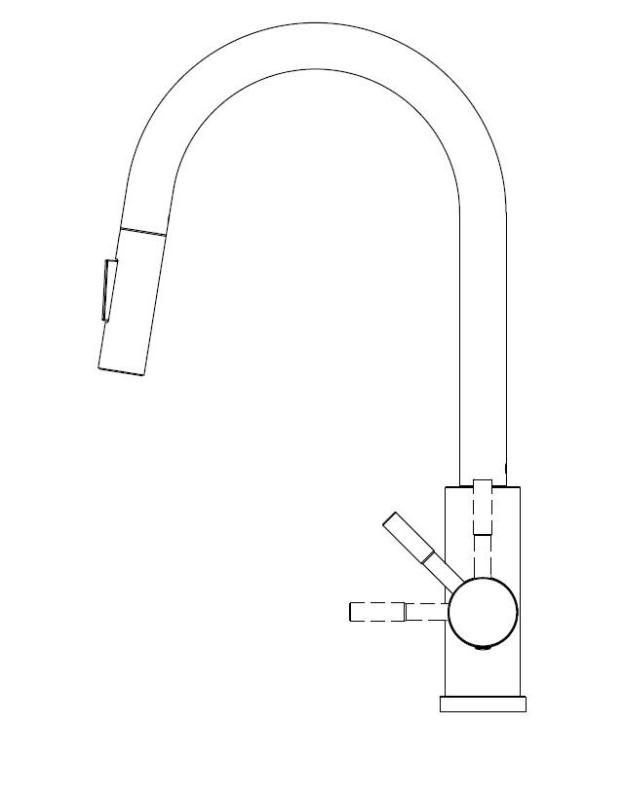 Licht bekrast Pure.Sink Elite Steel Stream-S keukenkraan PVD geborsteld goud met uittrekbare uitloop 1208971857
