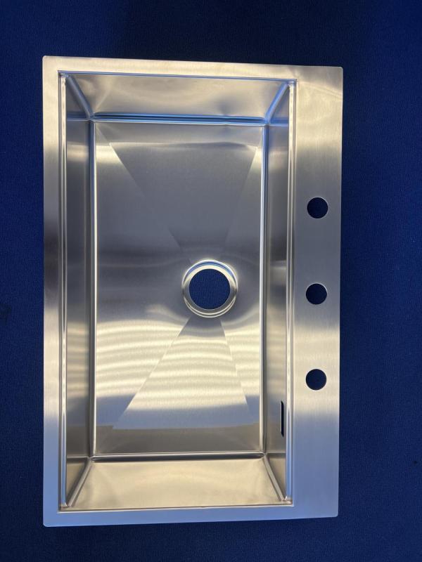 OUTLET Licht bechadigd Aquadesign Vesta RVS Spoelbak 76x49cm Opbouw en Vlakinbouw met Kraangatbank, inclusief RVS Plug en Accessoires - 1208971947