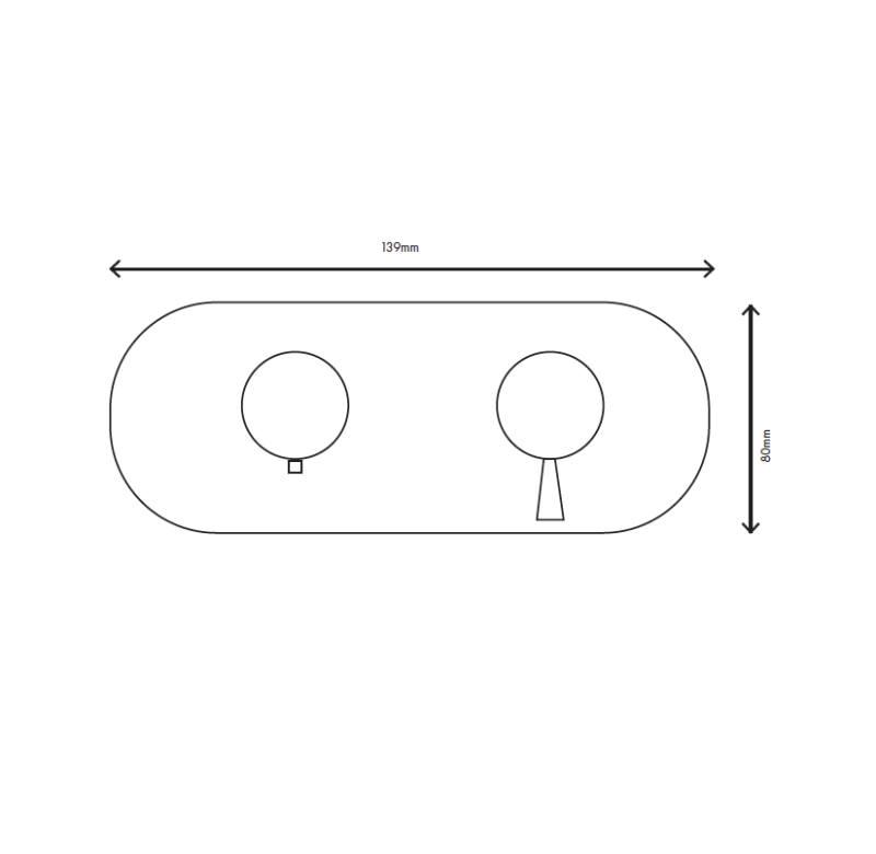 MURO TUA inbouw douchethermostaat kraan met 2 uitgangen chroom M1.B32T.S.CR