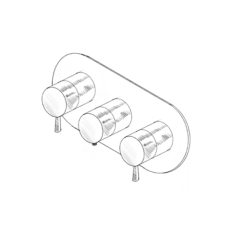MURO TUA inbouw douchethermostaat kraan met 2 stopkranen chroom M1.B34T.S.CR