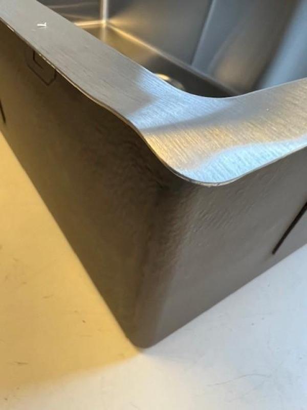 OUTLET Beschadigd Ausmann Oder Blue grote rvs spoelbak 79x50cm vlakbouw en opbouw met kraangatbank 1208972318