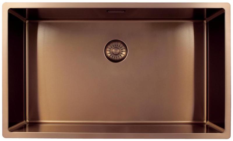OUTLET Beschadigd!! Pure.Sink Exclusivo grote Koperen spoelbak 70x40 cm 10mm radius onderbouw, vlakinbouw en opbouw 1208972332