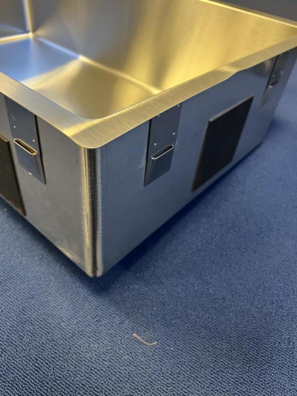 OUTLET Beschadigd Pure.Sink Exclusivo grote RVS spoelbak 70x40 cm 10mm radius onderbouw, vlakinbouw en opbouw 1208972436