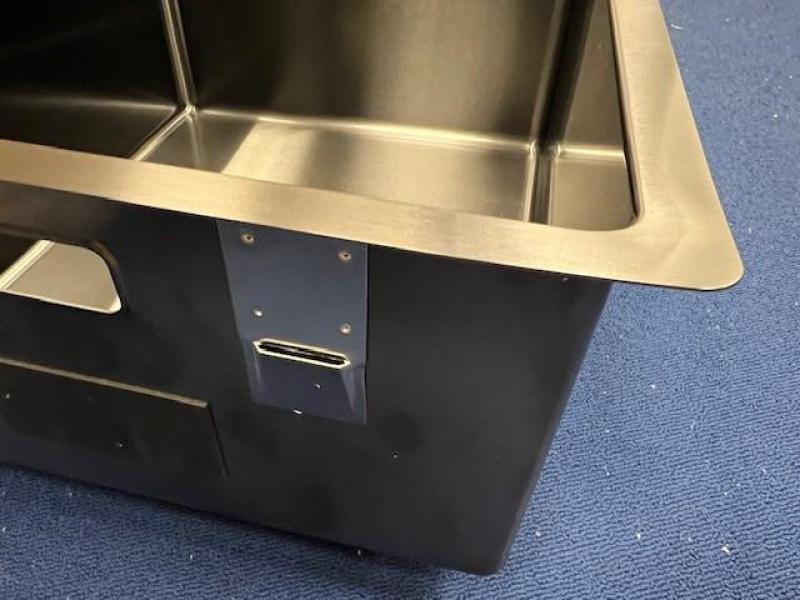 OUTLET Hoeken gebogen Pure.Sink Exclusivo Gun metal spoelbak 34x40 cm 10mm radius onderbouw, vlakbouw en opbouw 1208972446