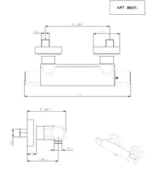 Huber Kyoto Douchemengkraan thermostatisch 85001HCR zonder handdoucheset