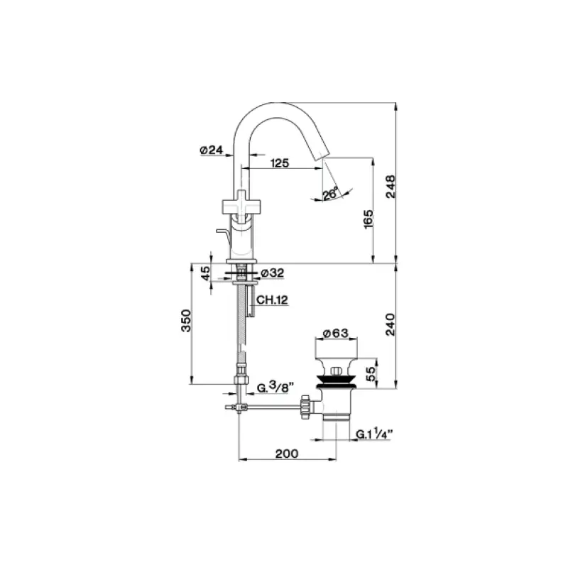 Cisal Barcelona Wastafelmengkraan Chroom BA00051021