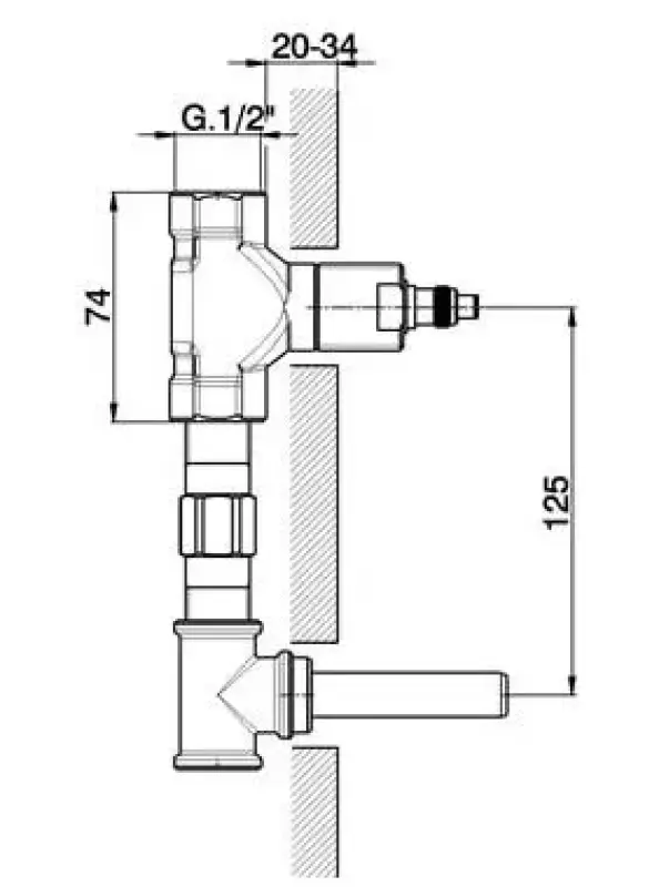 Cisal Inbouwdeel 3-gats wastafelmuurkraan ZA00351004