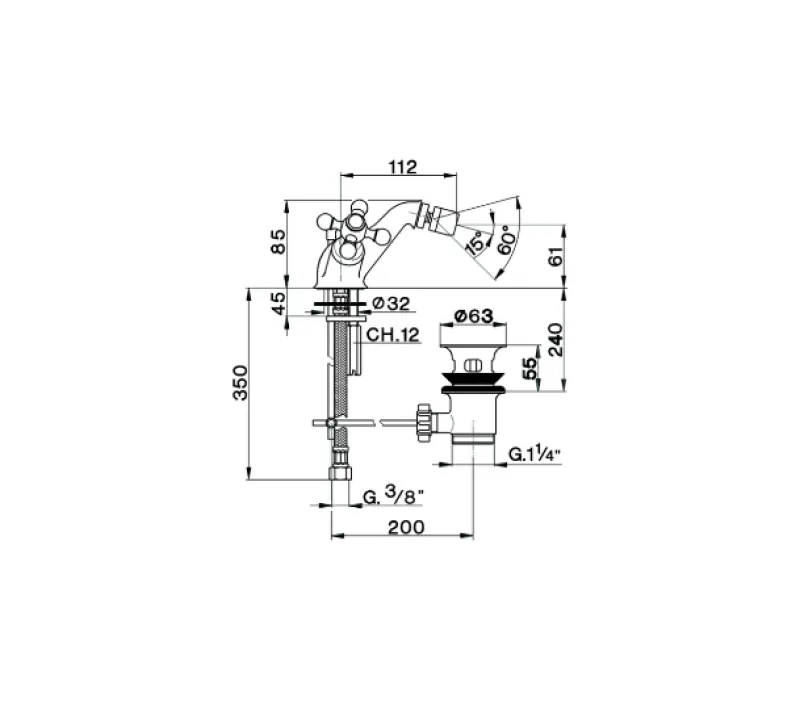 Cisal Arcana Ceramic Bidetmengkraan Chroom AC00055021