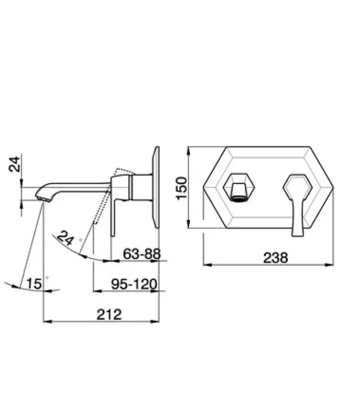 Cisal Cherie inbouw wastafelkraan CE00551021 Chroom